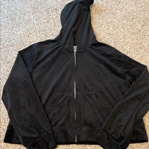 Juicy Couture Black Velour Zip-Up Jacket